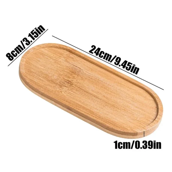 Bamboo Bathroom Tray Creative Wooden Vanity Tray Multi Use Soap Dispenser Tray Pepper Mill Tray Wood Saucer Mini Wooden Tray - Image 8