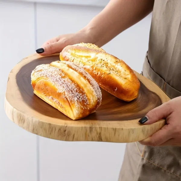 1 pc Round Wooden Cutting Board, Exquisite Acacia Cheese Board, Reversible Round Meat Cutting Board, Kitchen Accessories - Image 3