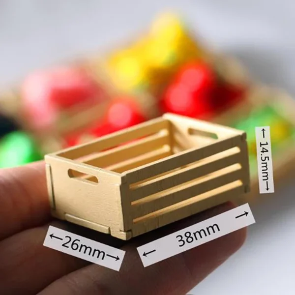 3/1Pcs 1:12 Dollhouse Miniature Furniture Kitchen Wood Vegetable Food Storage Box Basket Accessories Doll House Decorations Toys - Image 3