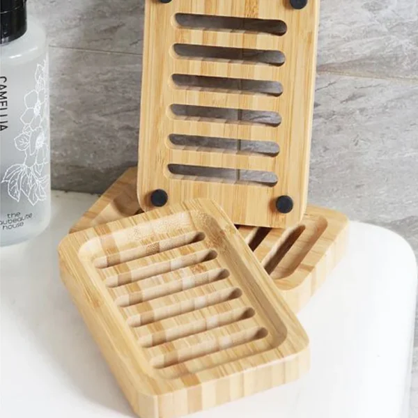 Bamboo Case Tray Wooden Prevent Mildew Drain Soap Box Natural Bamboo Dishes Bath Soap Holder Container Bathroom Washroom Tools - Image 5