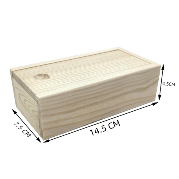 Pine Pull-out Box Sliding Cover Wooden Box Wooden Storage Box Log Drawer Wood Jewelry Organizer Case DIY Case - Image 3