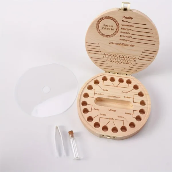 Wooden Baby Kids Tooth Storage Box Tooth Wood Box Organizer Milk Teeth Wood Storage Collecting Teeth Umbilical Cord Box - Image 6