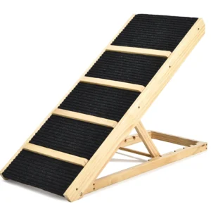 Wooden Pet Ramp Indoor Eco-Friendly Adjustable Height Dog Ramps Folding  Sturdy Wooden Pet Ramp Stairs