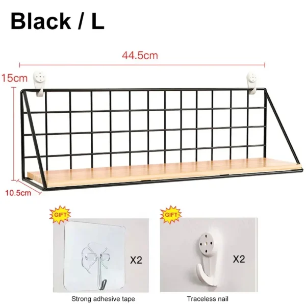 Wall Mounted Shelves Without Drilling Wood Hanging Shelf For Living Room Bedroom Storage Basket Wall Decoration Rack Organizers - Image 7