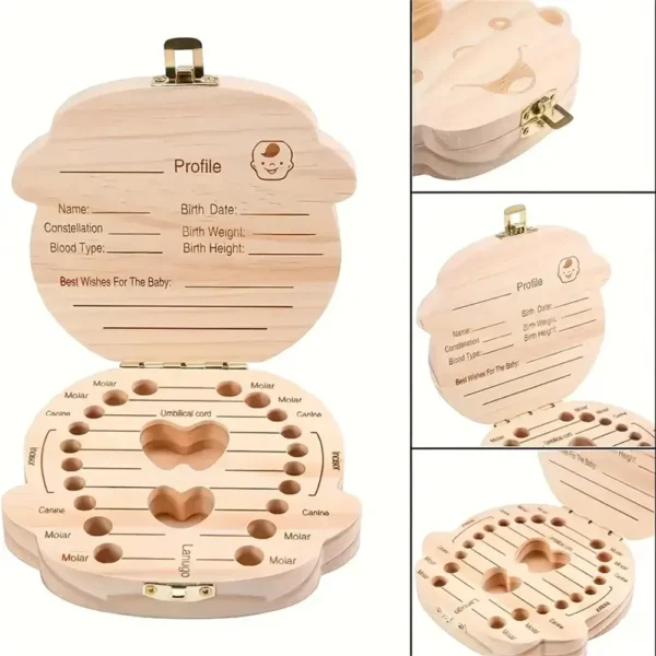 Wooden Baby Teeth Storage Box Teeth Wooden Box Umbilical Cord Tooth Collection Box Infant And Toddler Souvenir Box - Image 3