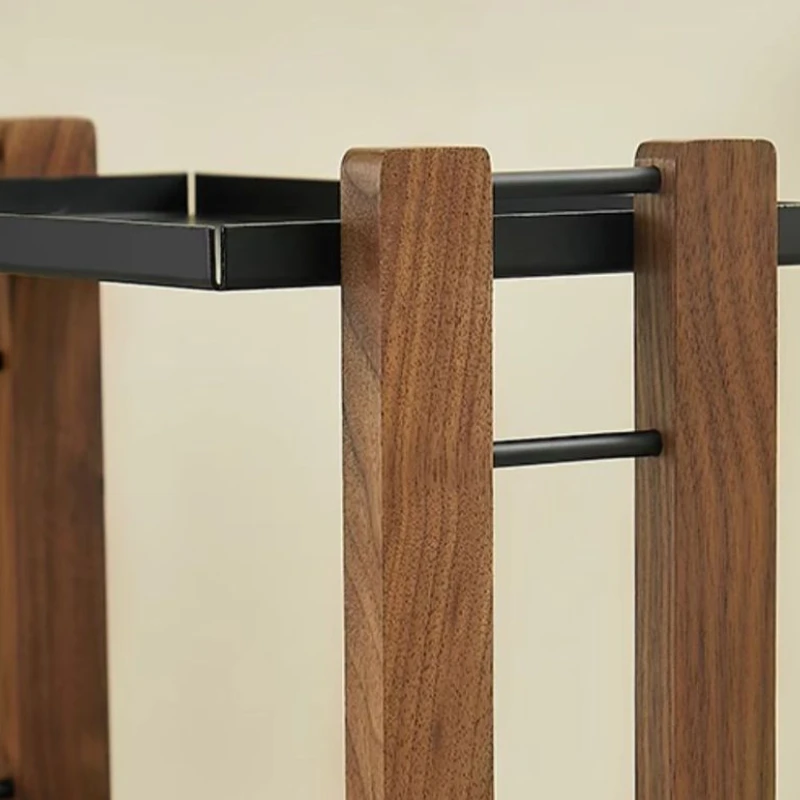 New Walnut Storage Rack 2-layer Bathroom Organization Sink Skincare Products Water Bottles Desktop Shelf Nordic Simple Holders - Image 6