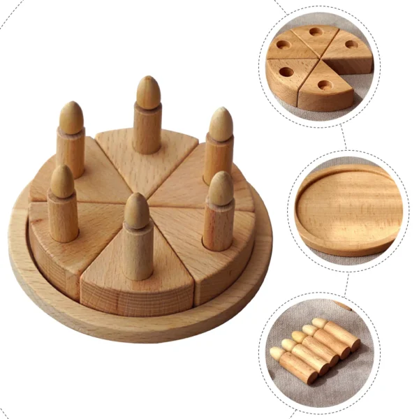 Cake Fairy Basket Play Food Toy Simulation Birthday Children Toys Round Fake Pretend Role Kit Wooden DIY Craft Toddler - Image 2