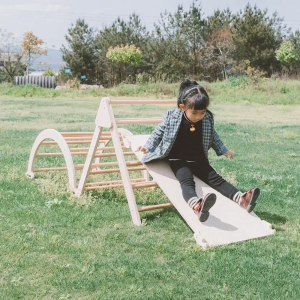 High Quality 3 In 1 Children Sports Toy Educational Kids Exercise Wooden Climbing Frame - Image 5