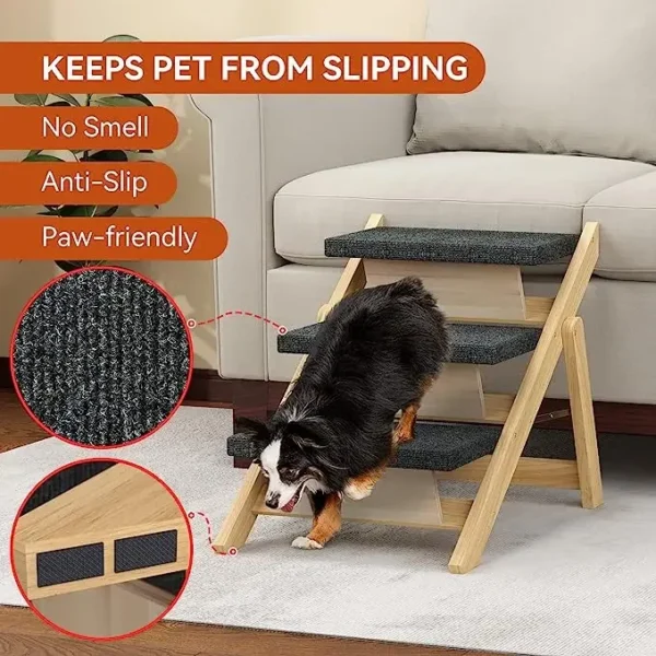 2025 Pet Products Pet 3 Steps Stairs Fold Foldable Dog Ramps Durable Portable Dog/Cat Ladder - Image 3