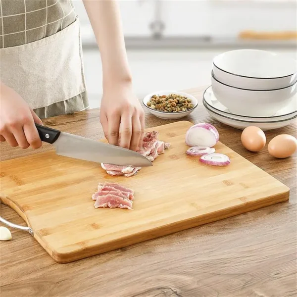 Wooden Cutting Board with Handle Kitchen Household Serving Board Wooden Cheese Board Charcuterie Board for Bread Fruit Plates - Image 2