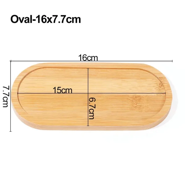 Multi Bamboo Tray Wood Saucer Flower Pot Tray Cup Pad Coaster Plate Kitchen Decorative Plate Creative Coaster Coffee Cup Mat - Image 11