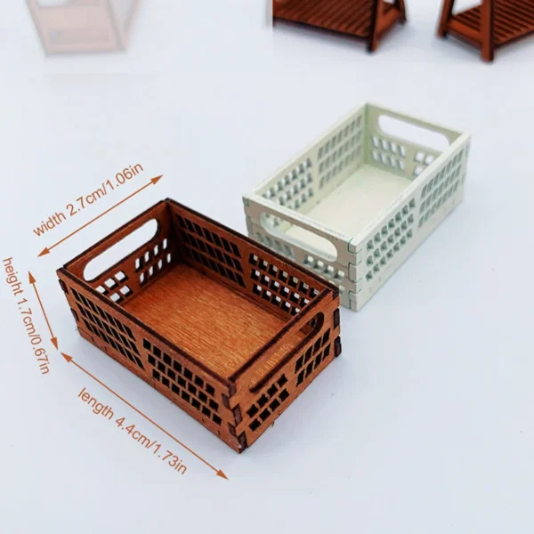 1:12 Dollhouse Miniature Wooden Fruit Bread Basket Storage Basket Model Picnic Basket Dollhouse Accessories Kid Gift - Image 4