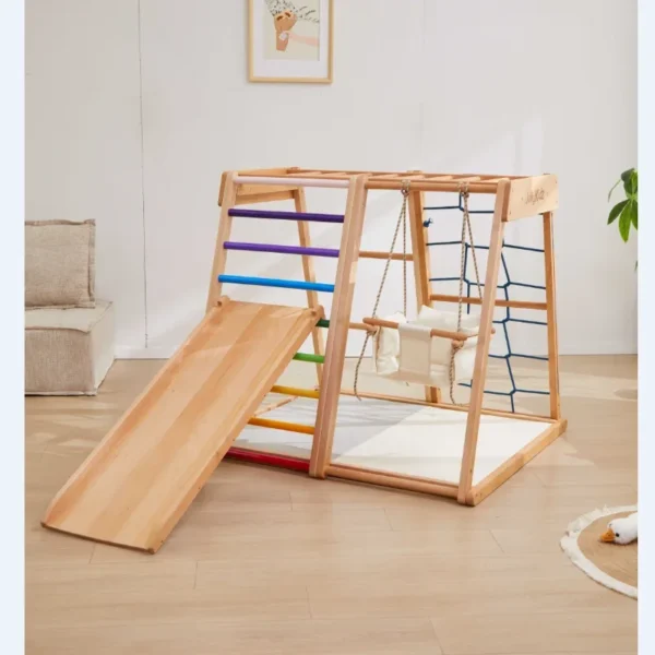 Children Home Playground Wooden Montessori Toys Waldorf Kids Climber Toddler Climbing Frames - Image 3
