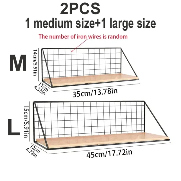 Wall Mounted Shelves Without Drilling Wood Hanging Shelf For Living Room Bedroom Storage Basket Wall Decoration Rack Organizers - Image 14