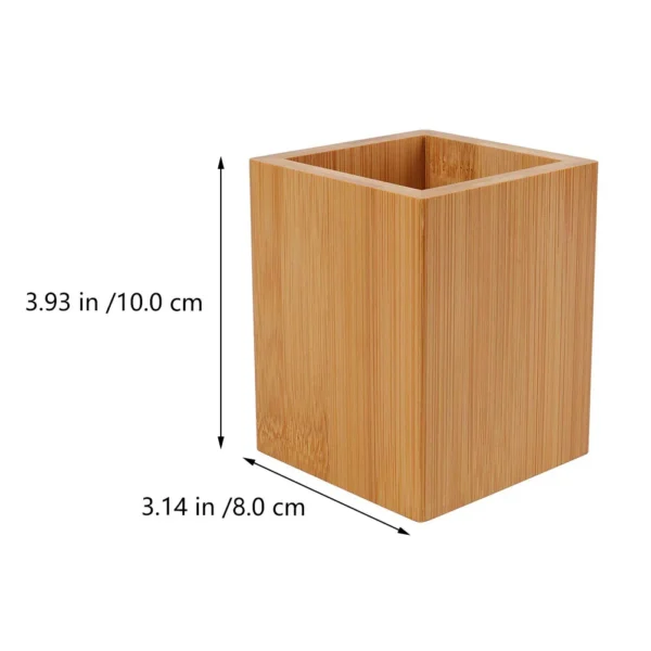 Bamboo Pen Holders Pencil Storage Basket Makeup Brush Container Desktop Organizer School Office Stationery - Image 6