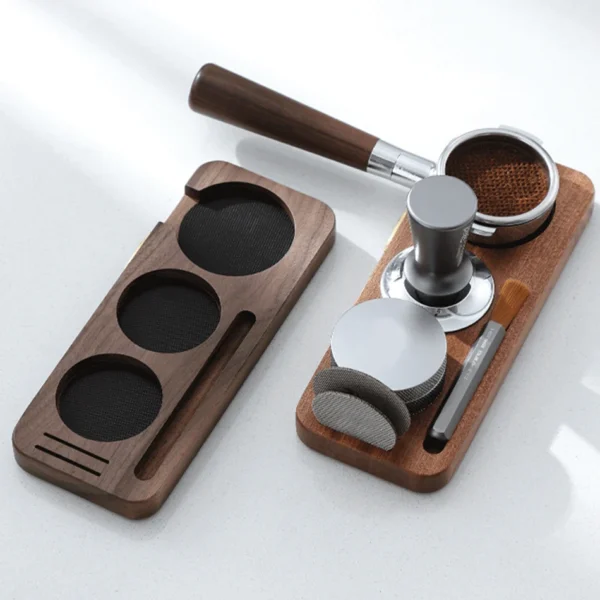 Coffee Tamper Mat Station Stand Portafilter Holder Support Base Rack Walnut Wood For 51MM 54MM 58MM Espresso Accessories Barista - Image 5