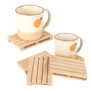 Pallet Coaster Food Mat Natural Wood Whiskey Cocktail Drinks Pallet Desktop Ornament Placemats Table Decoration