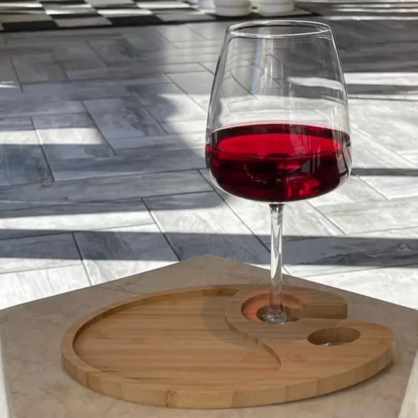 Wine Appetizer Plates Small Cheese Board Cocktail Plates with Glass Holder 8.5X5.25Inch Pine Wood Buffet Plates Small Cheese - Image 11