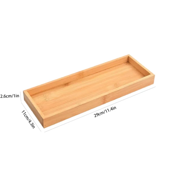 Bamboo Tray Soap Dispenser Storage Rack Drawer Organizer Multi Use Bathroom Counter Tray Food Coffee Tea Snack Tray Decor Tool - Image 8