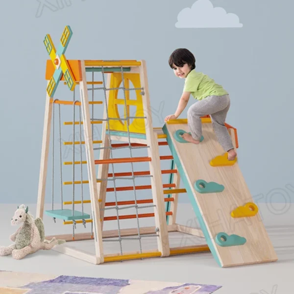 For TOP Climbing Frame For Children Foldable Wooden Climbing Ladders Toys Climb Game Indoor Arch And Ramp Frame Playground - Image 19