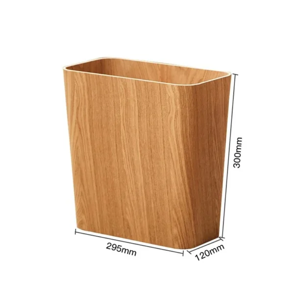 Japanese Wooden Trash Can Household Kitchen Trash Can Living Room Bedroom Office Desk Paper Towel Basket Trash Bucket - Image 7