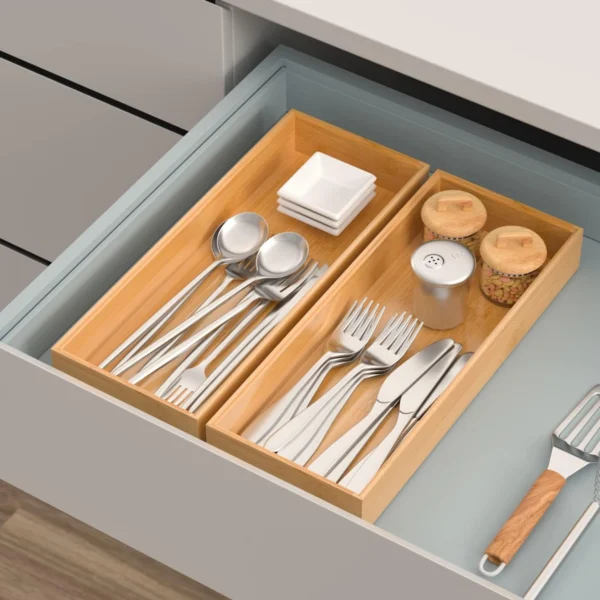 Bamboo Tray Soap Dispenser Storage Rack Drawer Organizer Multi Use Bathroom Counter Tray Food Coffee Tea Snack Tray Decor Tool - Image 3