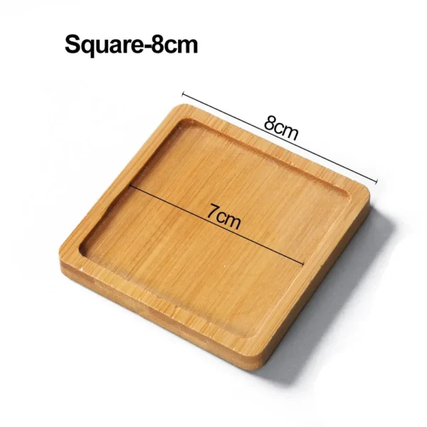 Multi Bamboo Tray Wood Saucer Flower Pot Tray Cup Pad Coaster Plate Kitchen Decorative Plate Creative Coaster Coffee Cup Mat - Image 10