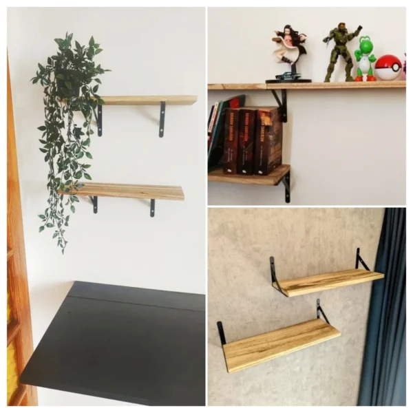 Wooden Wall Shelves Solid Wood Wall Hanging Floating Storage Shelf Bathroom Accessories Simple Design Shelves Supplies - Image 5