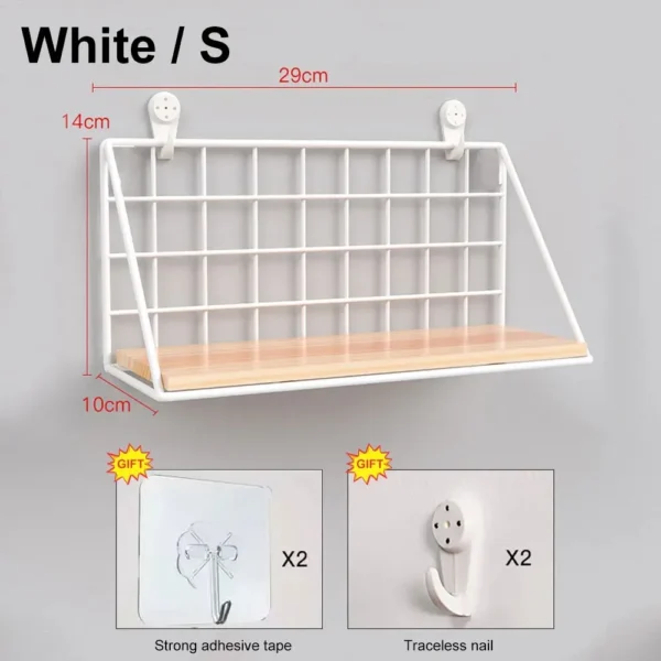 Wall Mounted Shelves Without Drilling Wood Hanging Shelf For Living Room Bedroom Storage Basket Wall Decoration Rack Organizers - Image 11
