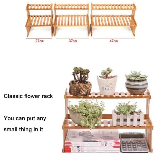 Indoor Plants Holder Wood Shelf Pot Organizer Bookshelf Balcony Bay Window Small Plant Flower Rack Storage Flower Pot Shelves - Image 2