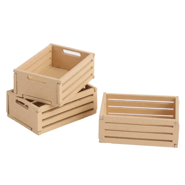 3/1Pcs 1:12 Dollhouse Miniature Furniture Kitchen Wood Vegetable Food Storage Box Basket Accessories Doll House Decorations Toys - Image 5