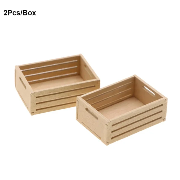 2Pc/Box Doll House Mini Wooden Fruit Frame ModelMiniature Food and Play Scene Small Cloth Storage and Storage Basket Decor - Image 6