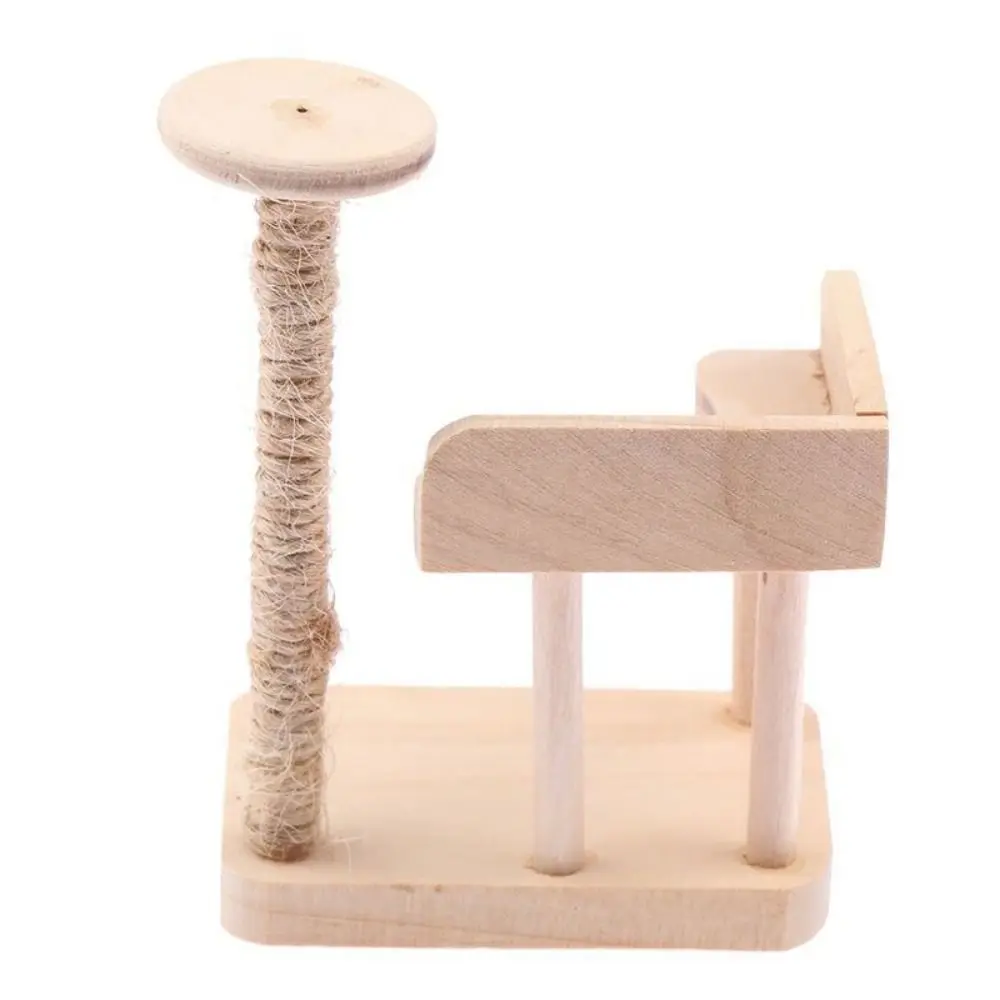 Wooden Miniature Cat Climbing Frame Cat Tree Cat Climbing Rack Dollhouse Cat Tree Model Reversible Mini - Image 5