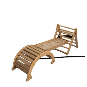 Custom Color Wooden Pickler Children Montessori Folding Climbing Indoor Climbing Frame Piklers Triangle and Stone Slide