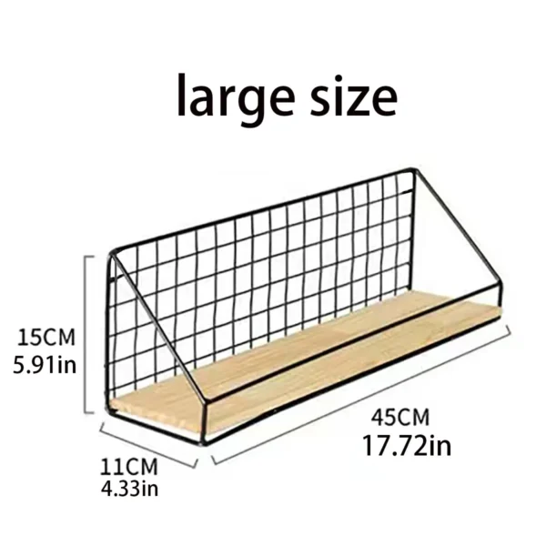 Wall Mounted Shelves Without Drilling Wood Hanging Shelf For Living Room Bedroom Storage Basket Wall Decoration Rack Organizers - Image 9