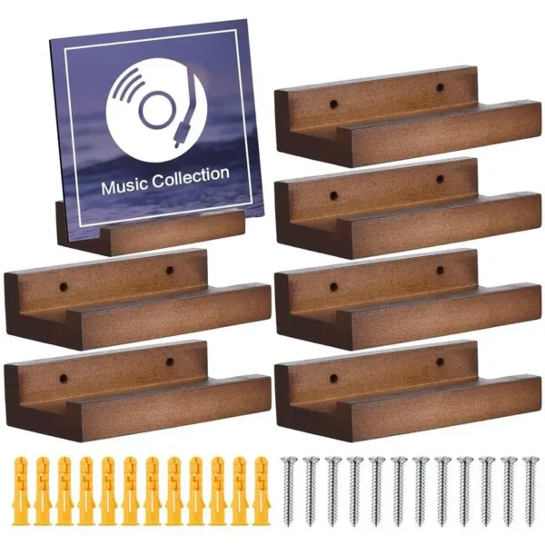 Wood Vinyl Record Shelf Wall Mount, Small Wall Record Holder Display Shelf, Vinyl Record Shelves Record Album Display Holder - Image 4