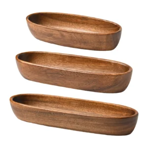 Wooden Serving Platter Snack Salad Plate Durable Tableware Japanese Serving Tray Dried Fruit Plate for Bathroom Countertop