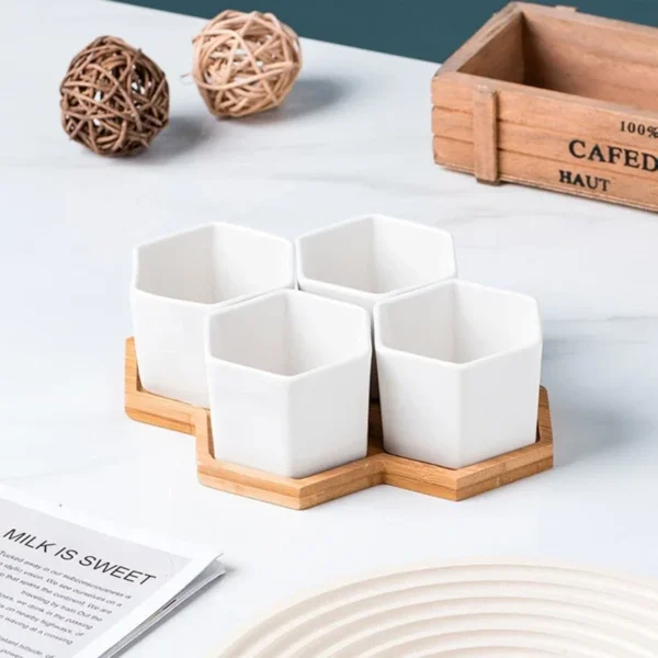 Multi Bamboo Tray Wood Saucer Flower Pot Tray Cup Pad Coaster Plate for Kitchen Decorative Plate Creative Coaster Coffee Cup Mat - Image 4
