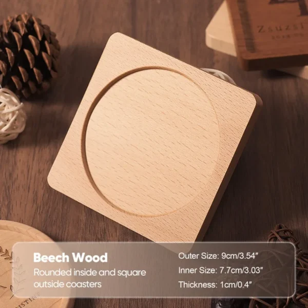 1PCS Solid Coaster Walnut Wooden Cup Pad Tea Coffee Mug Drinks Holder Tableware Decorative Home Wedding Decor Cup Pad Coaster - Image 2