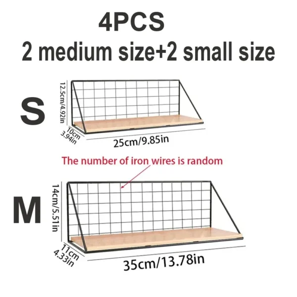 Wall Mounted Shelves Without Drilling Wood Hanging Shelf For Living Room Bedroom Storage Basket Wall Decoration Rack Organizers - Image 13