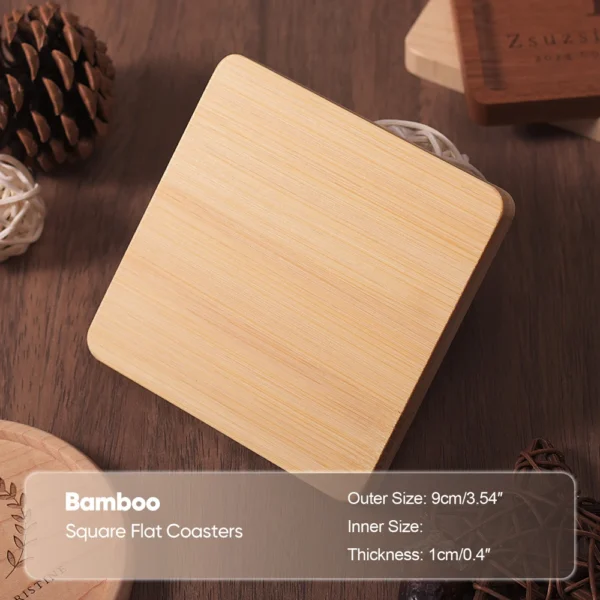 1PCS Solid Walnut Wood Coaster Round Square Beech Wood Cup Mat Durable Heat Resistant Tea Coffee Cup Pad Placemats 8.8cm/3.46in - Image 11