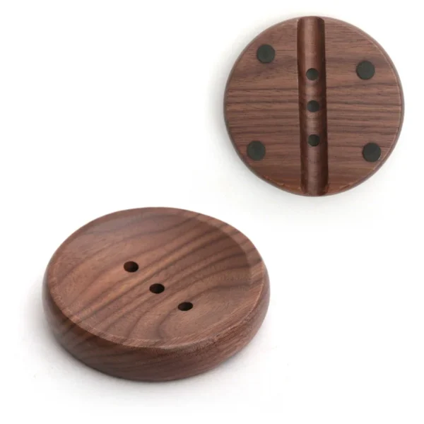 Bathroom Soap Box Walnut Wooden Log  Holder Handmade Soap Dish  Mildew Drain  Tray Bath Shower Soap Organizer - Image 5
