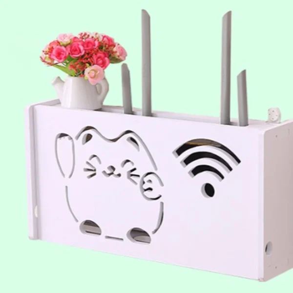 38x20x8.5cm Bins Wall-mounted Router Box No Drill Cable Router Storager Shelf Wall Hanging Bracket Cable Organizer Wifi Box - Image 2