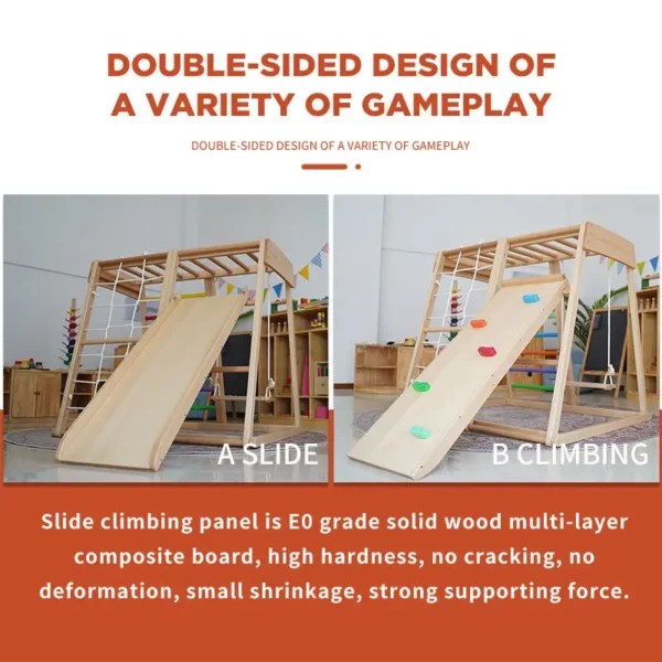 For TOP Climbing Frame For Children Foldable Wooden Climbing Ladders Toys Climb Game Indoor Arch And Ramp Frame Playground - Image 3