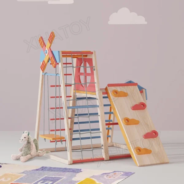 For TOP Climbing Frame For Children Foldable Wooden Climbing Ladders Toys Climb Game Indoor Arch And Ramp Frame Playground - Image 18