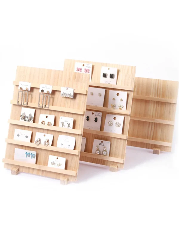 Wood Earrings Bangle Display Stand 3/4/5 Layers Shelf Mobile Phone Wallet Holder Detachable Vertical Simple Fram - Image 2