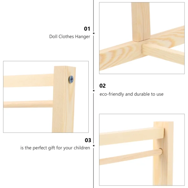 Clothes Hanger Wooden Holder Home Accessories Decorations Rack Child Toy House - Image 5