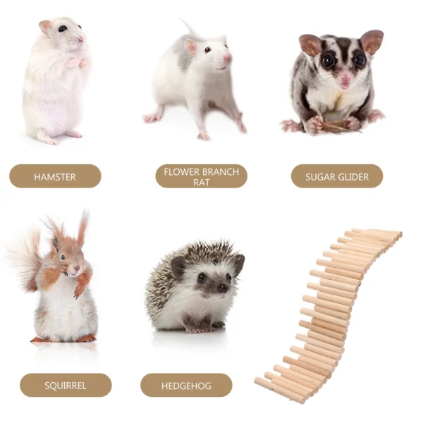 Hamster Fence Pet Toy Wood Ladder DIY Toys Climbing Car Playground Tunnel Bearded Dragon Ramp Hammock - Image 3