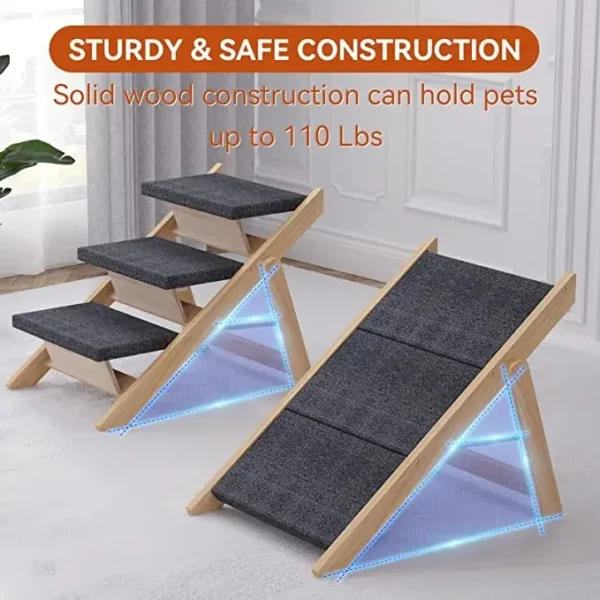 2025 Pet Products Pet 3 Steps Stairs Fold Foldable Dog Ramps Durable Portable Dog/Cat Ladder - Image 5