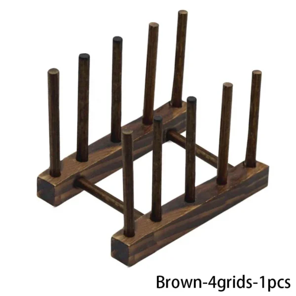 Multifunction Wooden Stand Rack Kitchen Dish Lid Drain Holder Organizer  Kitchen Sundries Rack Cups Shelf Table Book Display - Image 7